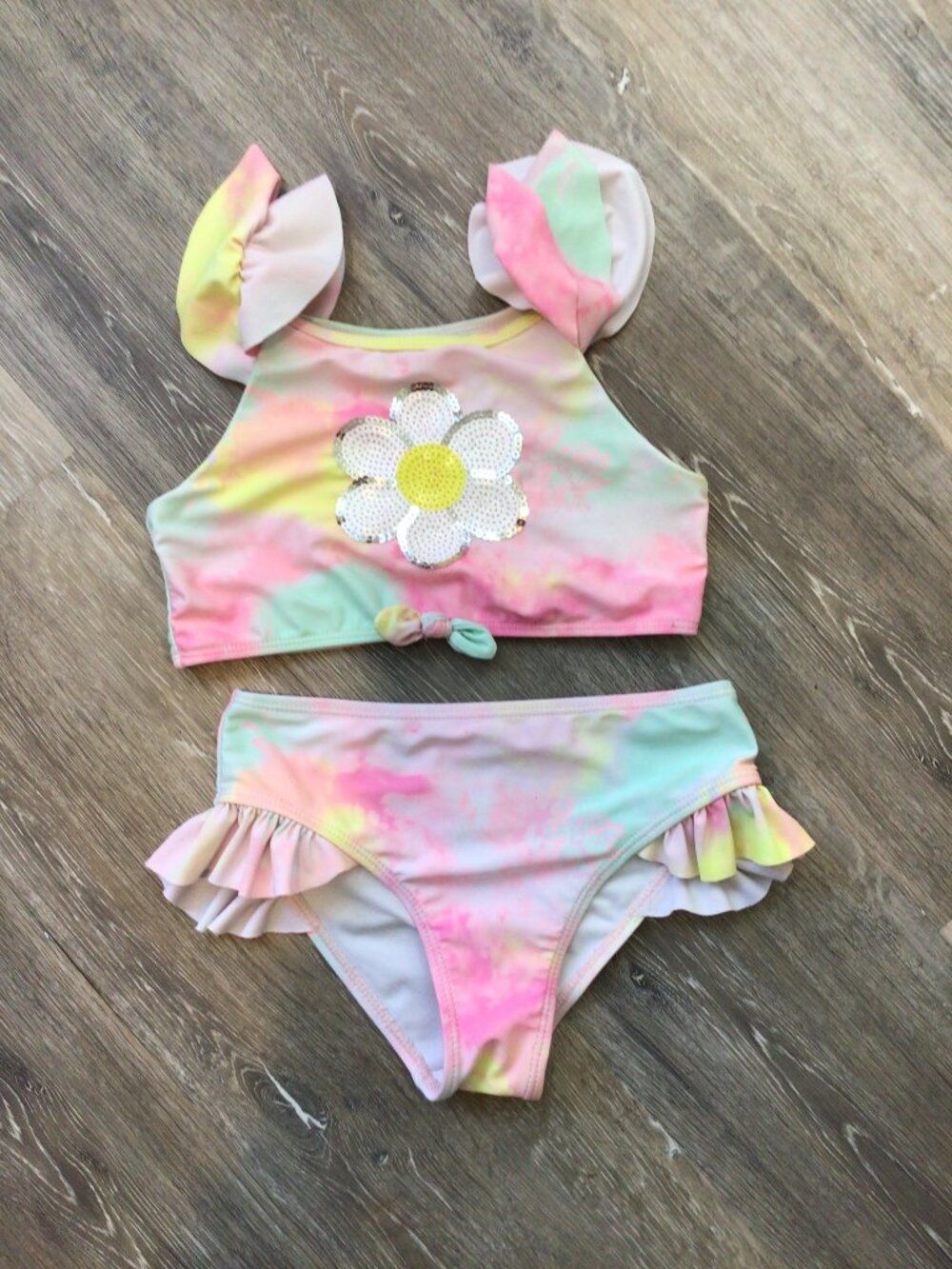 Nicole Miller Girls Tie Dye 2pc Bikini Swimwear Swim Suit Swimsuit
